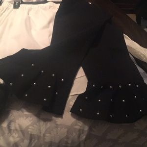 INC bell leg pants black mid rise.